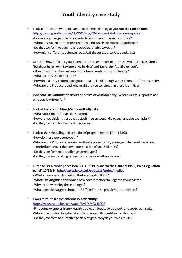 Youth identity case study