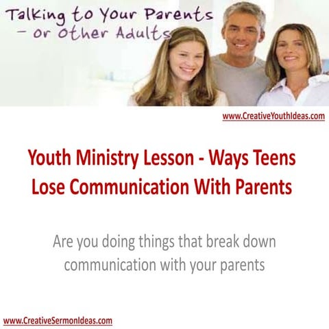 Youth Ministry Lesson - Barriers to Communication With Youth | PPTX