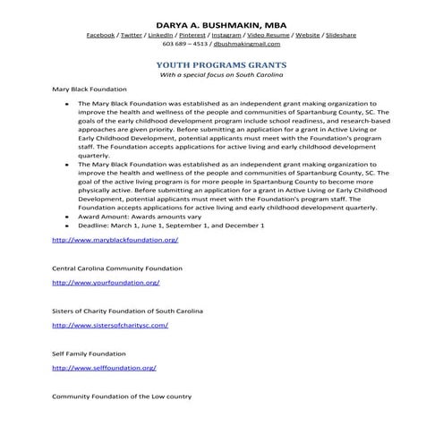 Youth programs grants