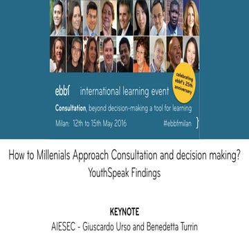 How to Millenials Approach Consultation and decision making? AIESEC YouthSpea...