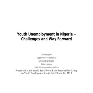 Youth Unemployment in Nigeria Chall...