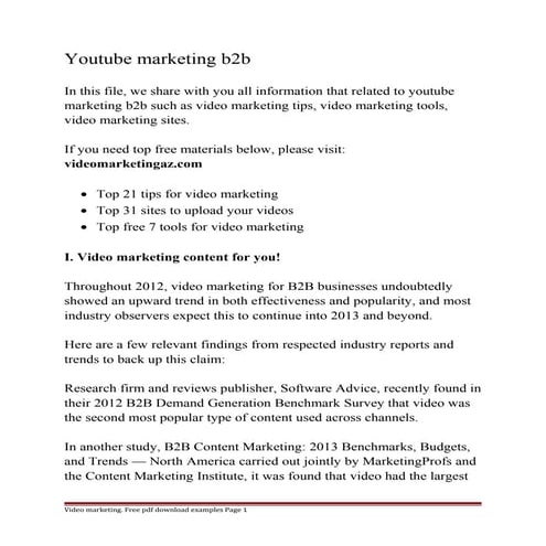 Youtube marketing b2b