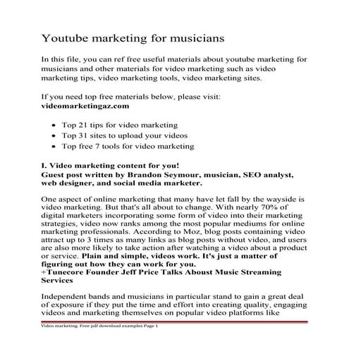 Youtube marketing for musicians