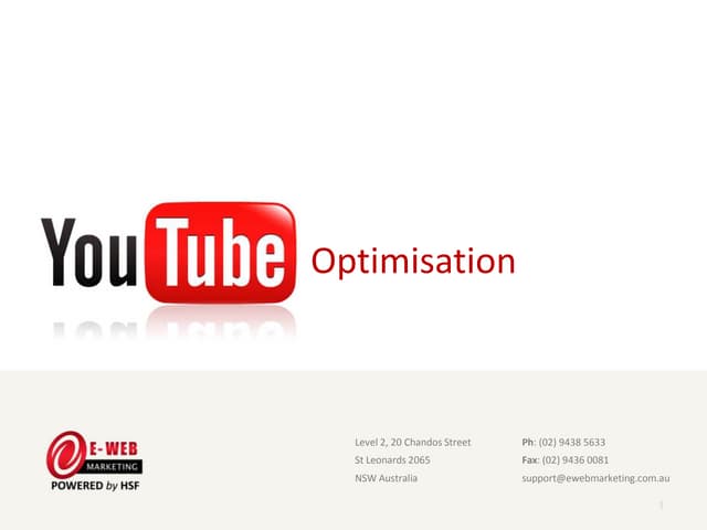 You Tube Optimisation