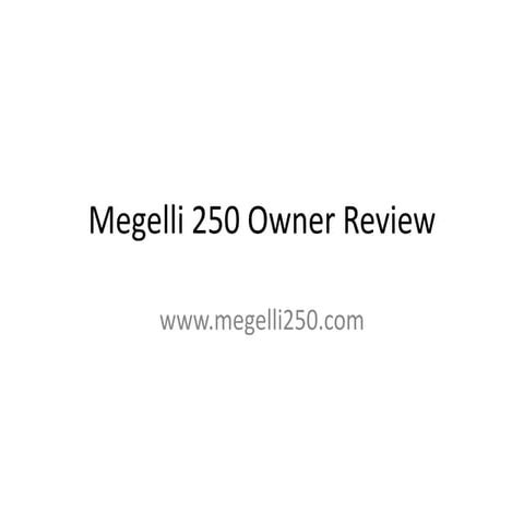2012 Megelli 250 Review