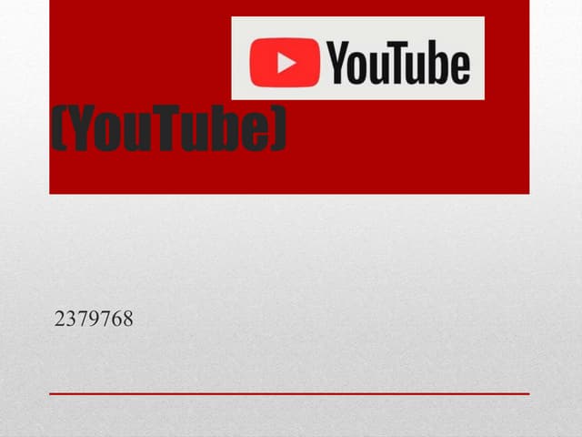 You tube presentation