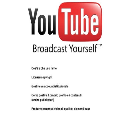 Youtube presentazione in corso