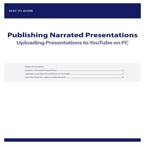 Publishing Narrated Presentations to YouTube