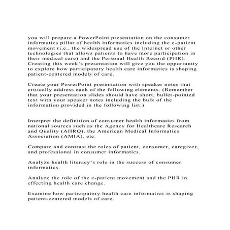 you will prepare a PowerPoint presentation on the consumer infor.docx