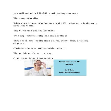 you will submit a 150-200 word reading summary The story of real.docx