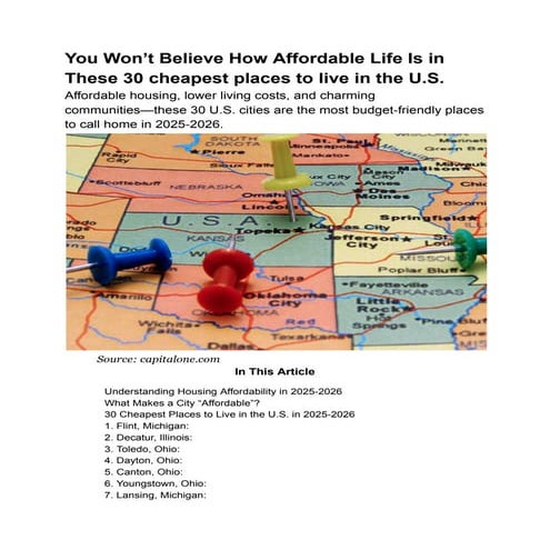 You Won’t Believe How Affordable Life Is in These 30 cheapest places to live ...