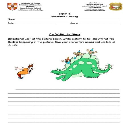 Writing worksheet - You write the story