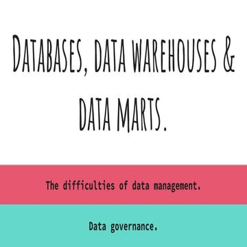 The difficulties of data management & Data governance.