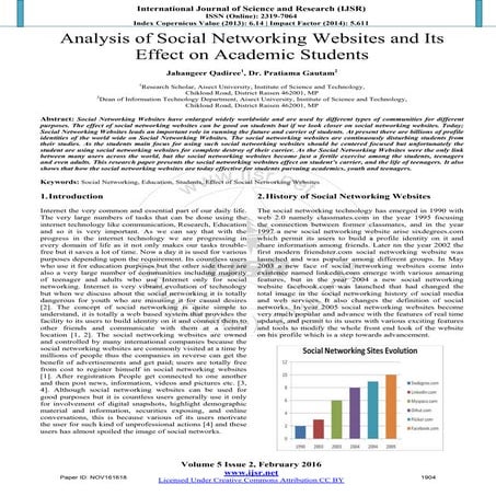 Impact Of Social Networking Websites On Students | PDF