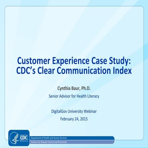 Cdc clear communication index webinar slides