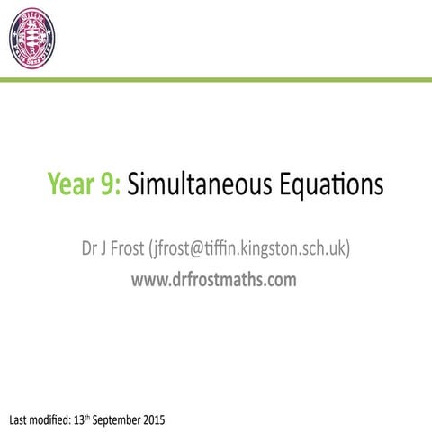 SimultaneousEquations..pptx-Year eleven-