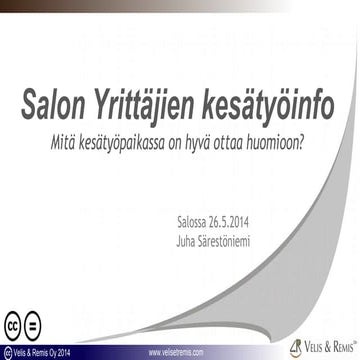 Yrittäjien kesätyöinfo