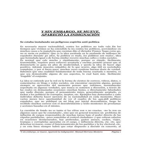 Y SIN EMBARGO SE MUEVE. APARECIÓ LA INDIGNACIÓN