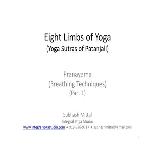 Yoga Sutra - Pranayama part 1