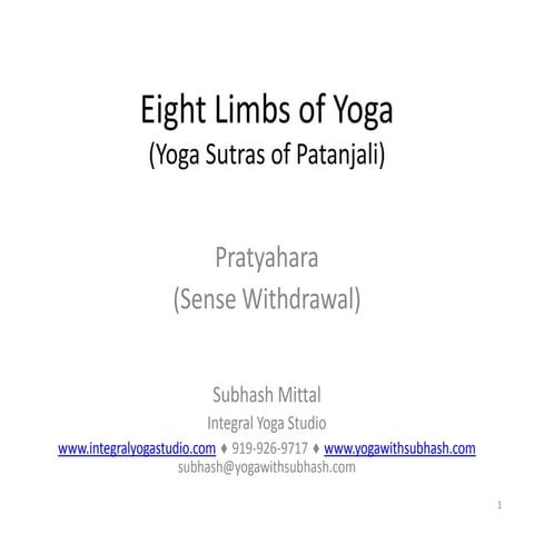 Pratyahara (Sense Withdrawal) in Yoga Sutras of Patanjali
