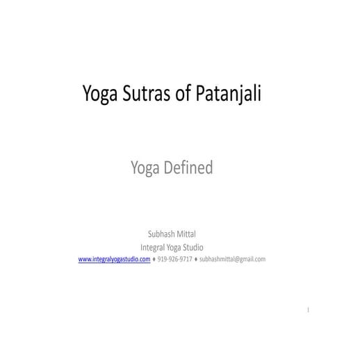 Ysp Yoga Defined