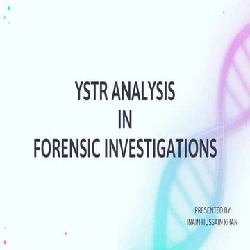 YSTR (Forensic Biology and genetics). ppt | PPTX