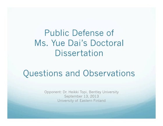 Prepare your Ph.D. Defense Presentation | PPTX