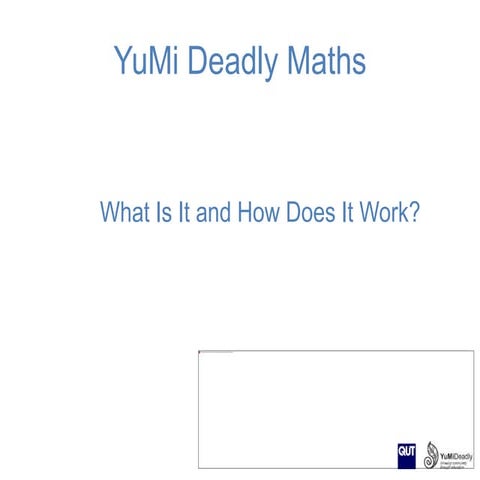 Yumi Deadly Maths what it is and how it works