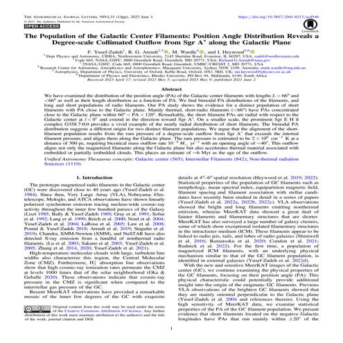 The Population of the Galactic Center Filaments: Position Angle Distribution ...