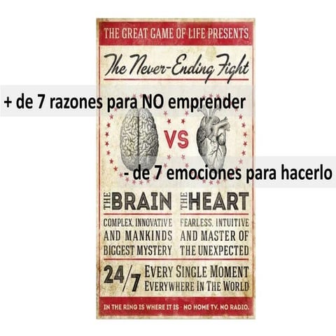 Más de 7 razones para no emprender y Menos de 7 emociones para hacerlo