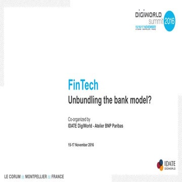 DWS16 - Fintech forum - Yves Gassot, IDATE DigiWorld