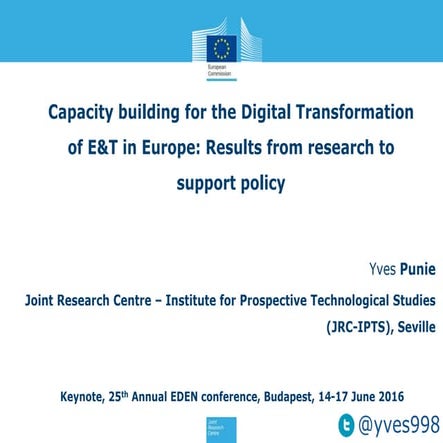 Capacity building for the Digital Transformation of E&T in Europe: Results fr...