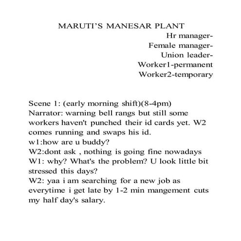 Manesar case role-play