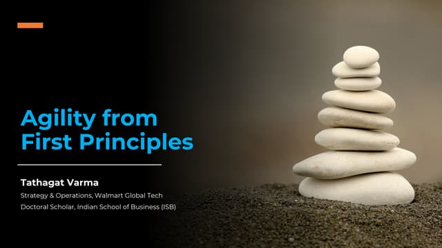 Agility from First Principles