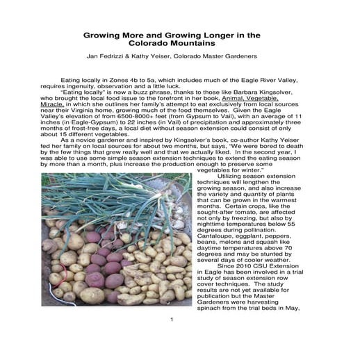 Growing More &amp; Growing Longer in the Colorado Mountains, Gardening ...