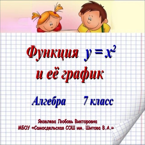 Функция y = x^2 и её график