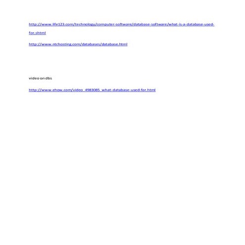 Database information