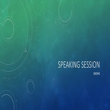 Ideas for speaking sessions online class. | PPTX