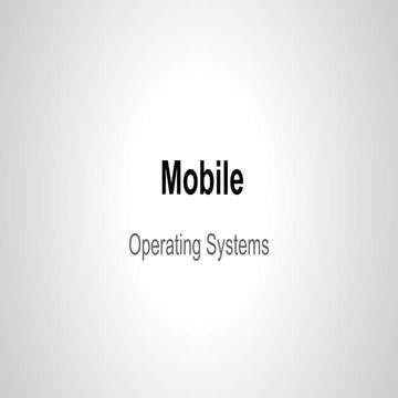 Various Mobile Operating Systems in Market presented by Ashish Gaikwad