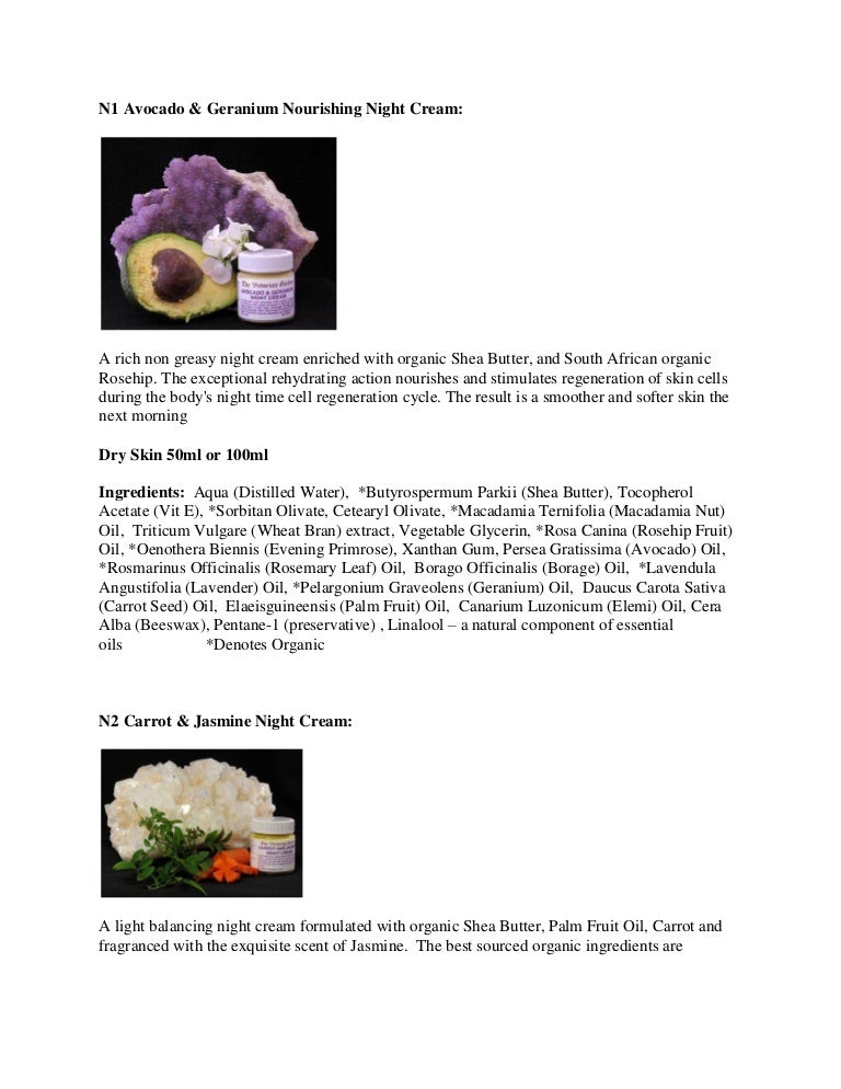 Night Nourishing Creams Ingredient List A Handbook for Making your o…