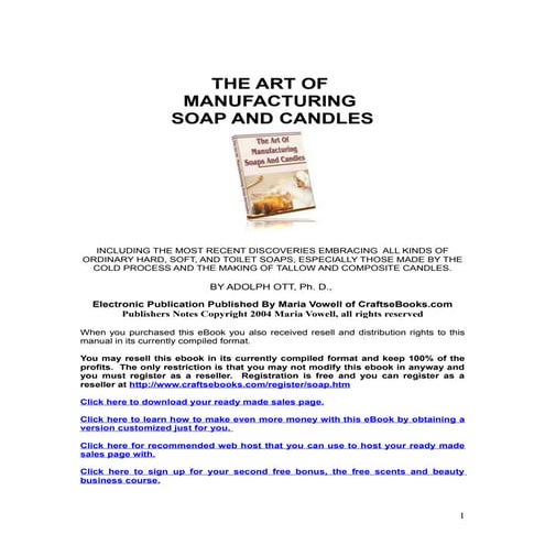 The Art of Manufacturing Soap & Candles - A Guide for Making your own Soap 