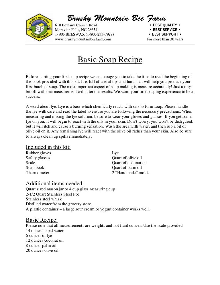 Basic Soap Recipe A Guide for Making your own Soap