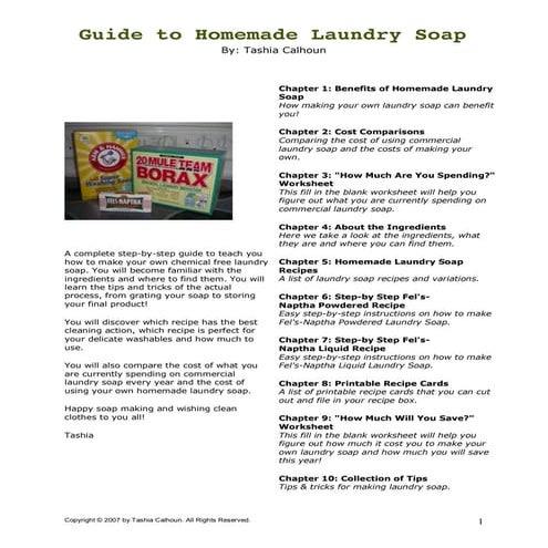 Guide to Homemade Laundry Soap - A Guide for Making your own Soap | PDF