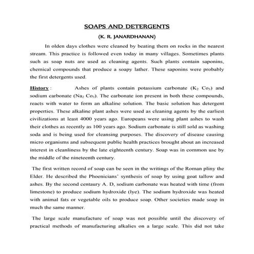 History of Soaps & Detergents Making