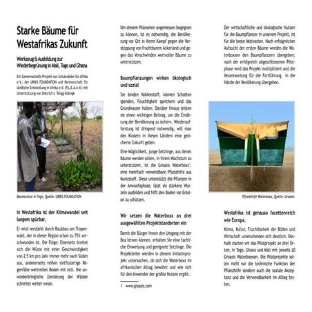 Wir setzen die Waterboxx an drei - ausgewählten Projektstandorten ein 