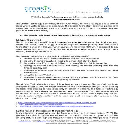 Explanation of the Groasis Technology for Growing Food in Desert Regions