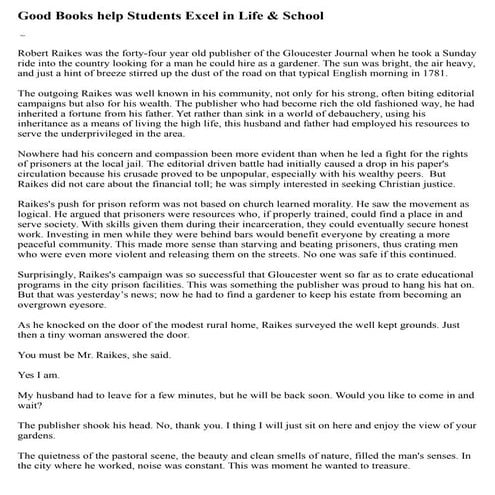 Good Books help Students Excel in Life & School