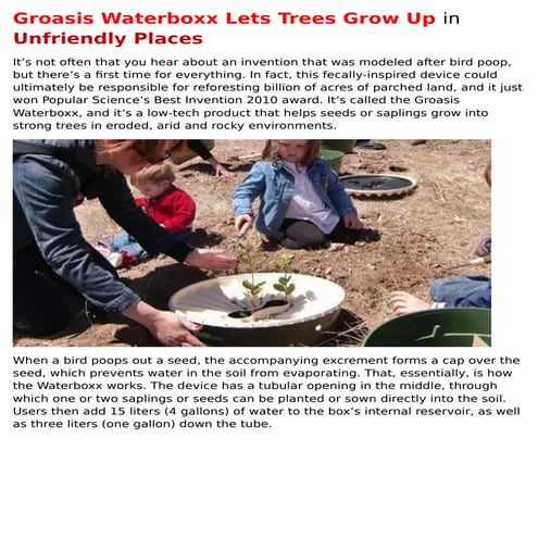 Groasis Waterboxx Lets Trees Grow Up in Unfriendly Places