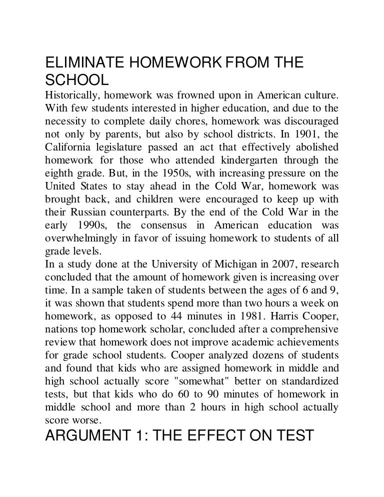 Why students should not have homework picture