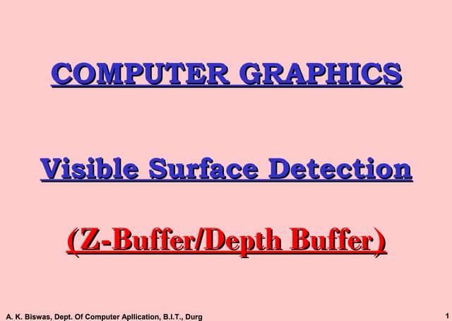 hidden surface elimination using z buffer algorithm